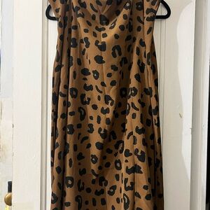 SHEIN Brown Tan Cowl Neck Midi Skirt